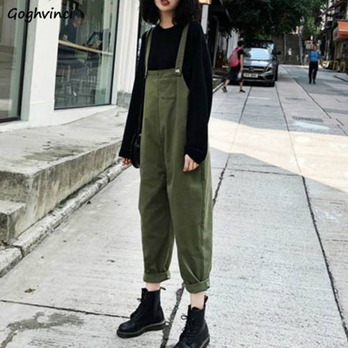 Jumpsuits Womens Spring Summer Solid Army Green Black Overalls Loose Leisure Chic Fashion Streetwear Ankle Length New Ulzzang