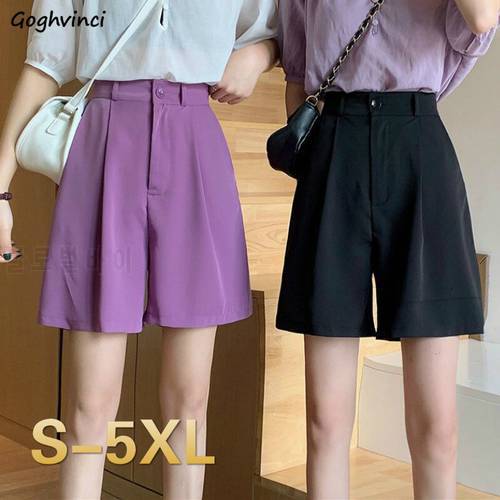 Shorts Women Solid Button Fly Pocket Hot Sale 5XL High Waist Summer All-match Harajuku Casual Trendy Ulzzang Elegant Loose New