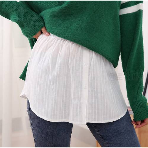 Solid Color Elastic Waist Layered Detachable Apron Spring Summer A Shirt False Mini Skirt Show Thin Short Skirt Fake Hem