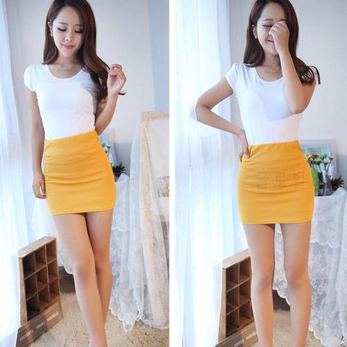 Women Lady Solid Color Slim Elasticity Short Skirt Fashion for Summer Party S55