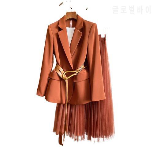 High end women&39s skirt New style suit coat+two-piece skirt in spring and autumn of 2022