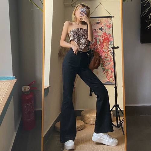 Woman Jeans High Waist Vintage BF Oversize Wide Leg Trousers Autumn New Ins All-match Streetwear Retro Korean Chic