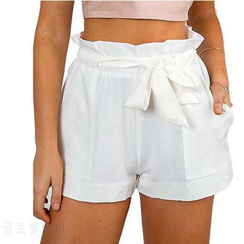 Summer Hot Sale Elegant Girls Ruffles Bottoms Shorts Sexy Female Fashion Casual High Waist Black White Khaki Crepe Shorts