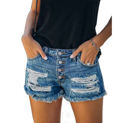 Woman Washed Tassel Jeans Shorts Ladies Plus Size Shorts High Waist Shorts Casual Jeans Female Printed Denim 2021 Summer