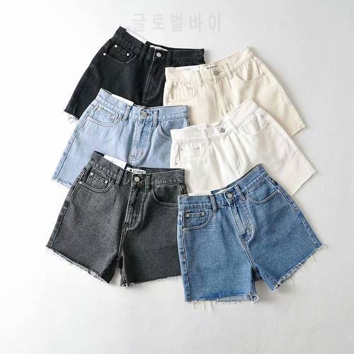 Summer high waisted shorts women vintage denim shorts women ripped jeans shorts korean fashion bottoms womens jeans feminino