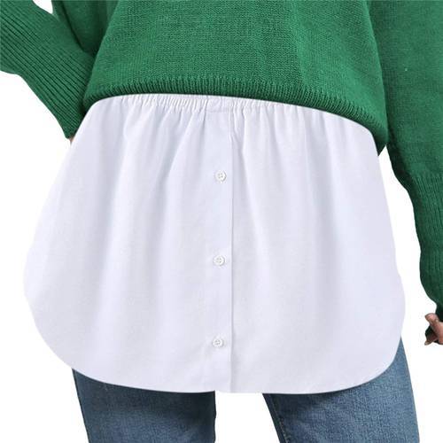 Detachable Underskirt Cotton Shirt Extender for Women Irregular False Skirt Tail Blouse Hem Plaid Mini Skirt Extender Hemline