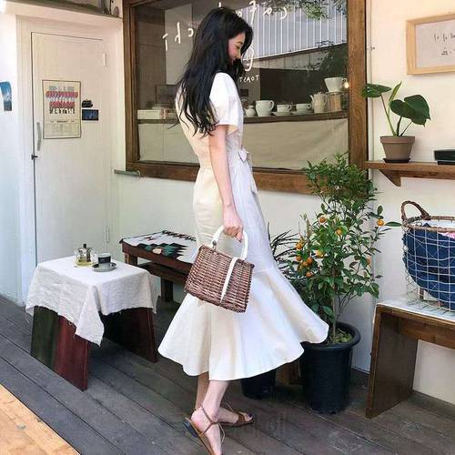 Woman Dress Elegant Dress Long Short Sleeve Korean Japan Dresses for women Style Clothes Date Wear Button Lady Dress clothes