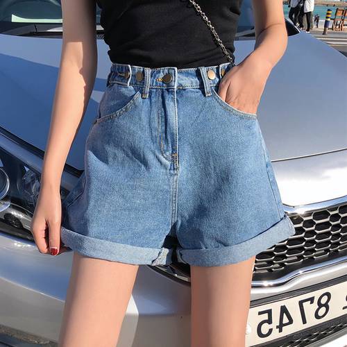Women&39s Denim Shorts Fashion Classic Vintage Harajuku High Waist Blue Wide Leg Female Caual Summer Ladies Shorts Jeans for Women