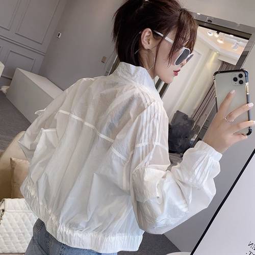 Women 2021 Summer Beach UV Jacket Female Long Sleeve Sun Protection Clothing Ladies Perspective Loose Sunscreen Casual Top R180