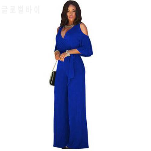 V-neck Overalls jumpsuits Loose Jumpsuits for Women Rompers Jumpsuits Lady Club Plus Size Female Vestidos FC61