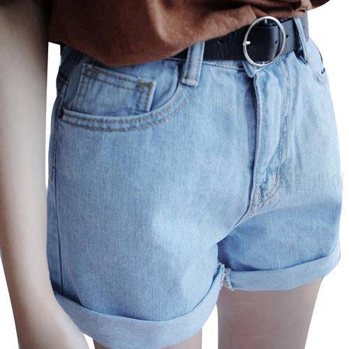 Summer Women Shorts High Waist Cuffed Elastic Wide Leg Pocket Short Jeans Denim Shorts Streetwear шорты женский 2021