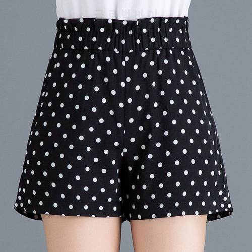 women summer floral print hot shorts lady fashion polka dot short pants mini casual pocket capris loose style A line clothing
