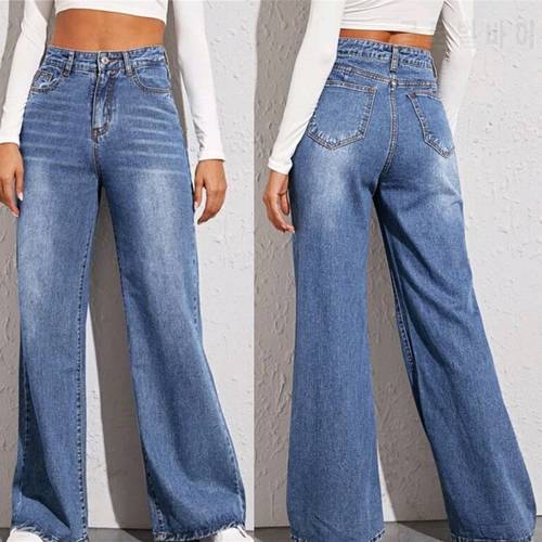 Limiguyue Spring Fashion High Waist Straight Mom Jeans Women Casual Loose Wide Leg Denim Jeans Palazzo Pants Streetwear K753