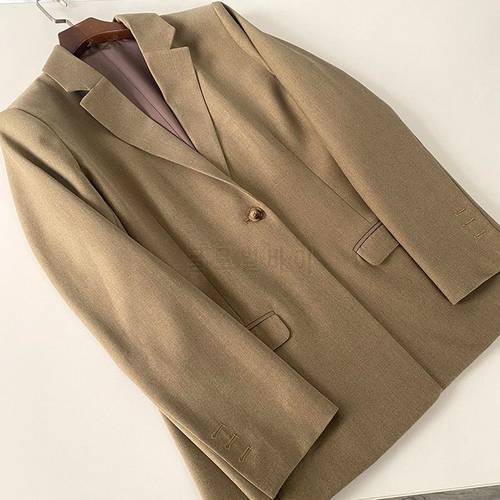 Blazer Lapel Collar single button slip pockets oversized fit Suit Long Sleeves Fashion blazers 2021