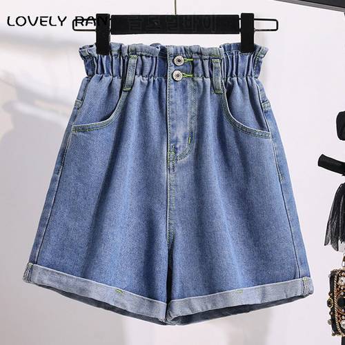Women&39s 2021 Summer Elastic High Waist Shorts Ladies Oversize 5XL Casual Loose Denim Short Fashion All-match Jeans For Female