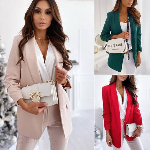 2021 Autumn Fashion Slim Women Suit Jacket Long Sleeve Stitching Casual Suit Coat Winter 2021