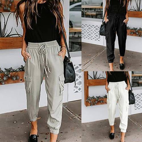 Women&39s Casual Pants Mid Rise Wide Leg High Waist Pants Solid Color Pants Loose Harajuku Joggers Trousers Outdoor Streetwear