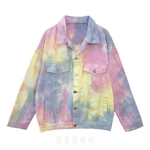 2021 Spring And Autumn New Love Hug The Same Clothes Rainbow Clothes Color Tie-dye Jacket Men And Women