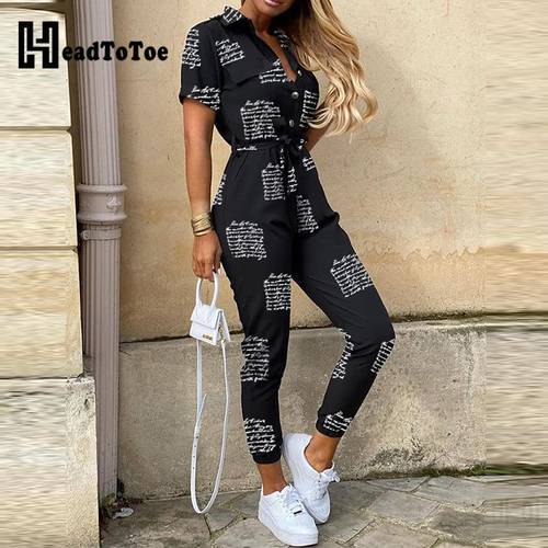 Stripes Print Short Sleeve Rompers Womens Jumpsuit One Piece Outfit