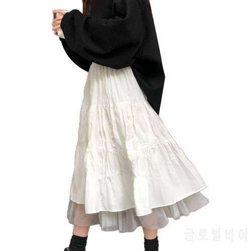 50% Skirt Woman Hot Sale Fashion Women A Line Pleated Tulle Elastic High Waist Party Long Maxi Skirt For Party Daily Wear