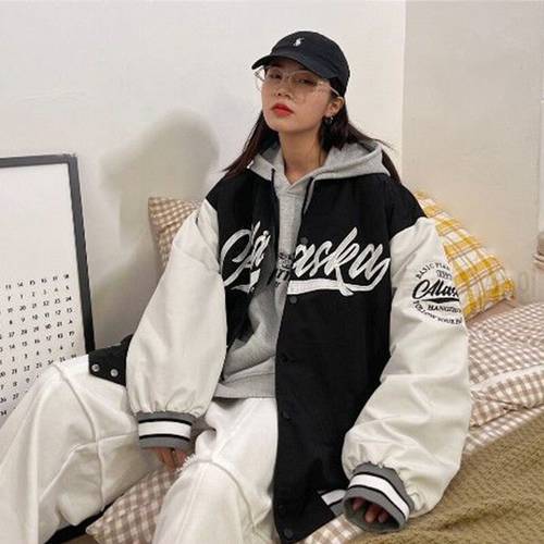 High-quality Baseball Jackets For Women New Loose Thin Letter Coat Couple Retro Clothes Oversize Jacket 2021 Spring And Autumn