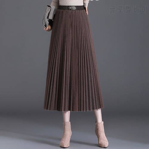Autumn/Winter 2021 100-tie Mesh Skirt Women&39s New Fairy Yarn Skirt Small Medium-length High-waisted Pleated Y2k Skirt