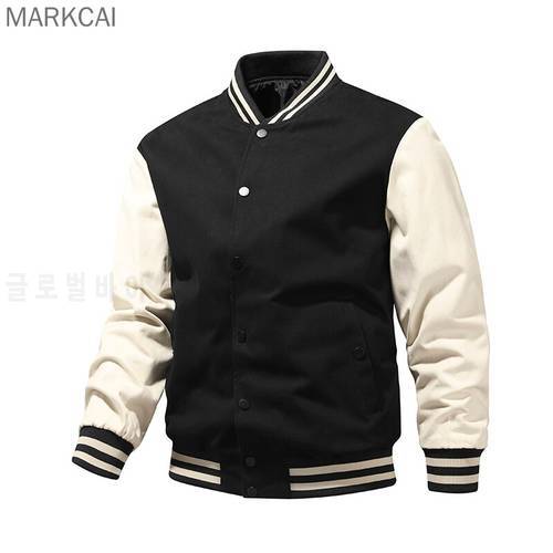 2021 Spring Autumn Men Jacket Loose Baseball Uniform Cotton Casual Outerwear High Quality