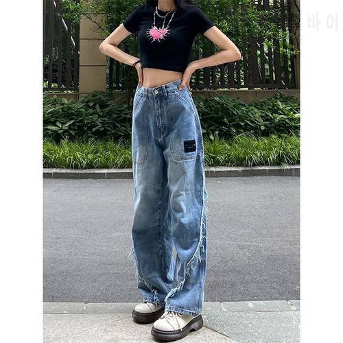 2021 trousers women&39s jeans women&39s autumn new y2k loose wide-leg jeans straight-leg thin high-waist high-street pants ins tide