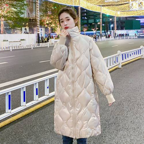 Black Cotton-padded Warm Loose Big Size Jacket Woman&39s parkas Fashion New Winter Long Sleeve Solid Color Street all-match Coat