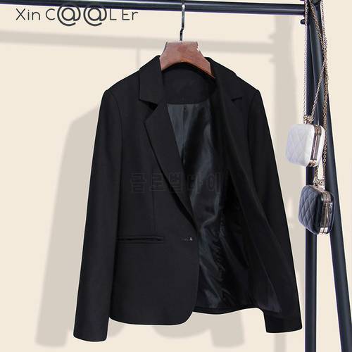 Fashion Spring Autumn Women Black Small Suit Jacket Female Slim Slimming Women&39s Casual Wild Chic Small Suit Work Jacket
