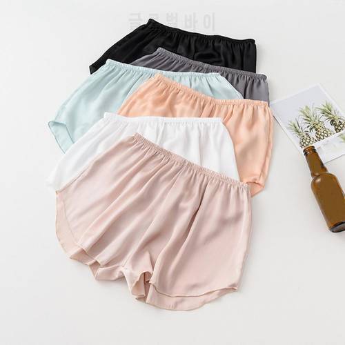 Sexy Fashion Satin Women Pajama Shorts 2021 Summer Female Korean Style Cute Elastic Waist Plus Size Solid Cool Sleepwear Bottoms