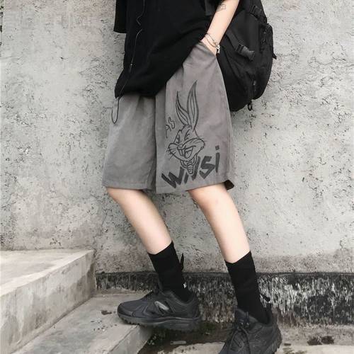 Short pants women summer 2021 new Harajuku style wide-leg five-point pants personality loose casual trend