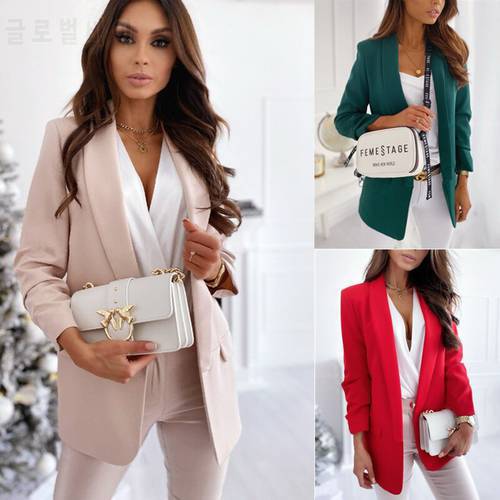 Women Autumn Blazer Solid Business Female Blazer Jacket Casual Long Sleeve Work Suit Office Lady Blazers Coat Top blazer women
