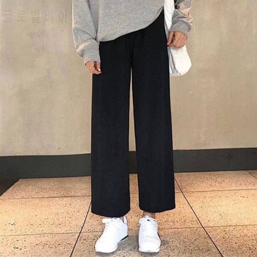 2023 Women Casual Loose Wide Leg Pant Womens Elegant Fashion Preppy Style Trousers Female Pure Color Females New Palazzo Pants