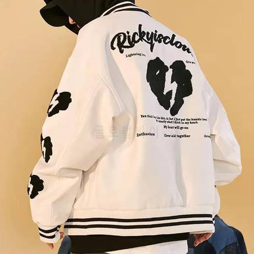 BiggOrange Womens Jackets Love print High Street Hip Hop Baseball Uniforms Street Casual Coat Loose Jacket Tops 2021 Summer New