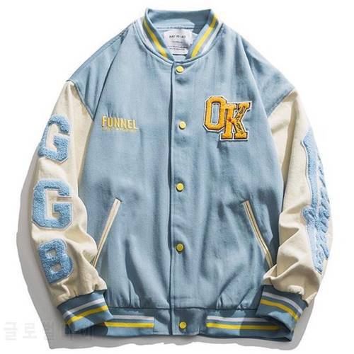 2021 new letter embroidered jackets coat women&39s street hip-hop stitching baseball uniform couple loose bomber jacket casual top