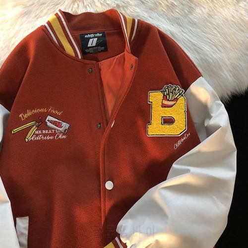 2021 New American Letter Embroidered Jackets coat Women&39s Y2K Street Trend All-match Baseball Uniform Couple Casual Loose Jacket