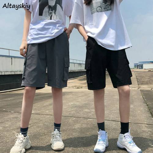 Shorts Women Cargo Chic Stylish Harajuku Elastic Waist Basic Couples Teens Trouser Popular Loose Workout Ladies Clothing Simple