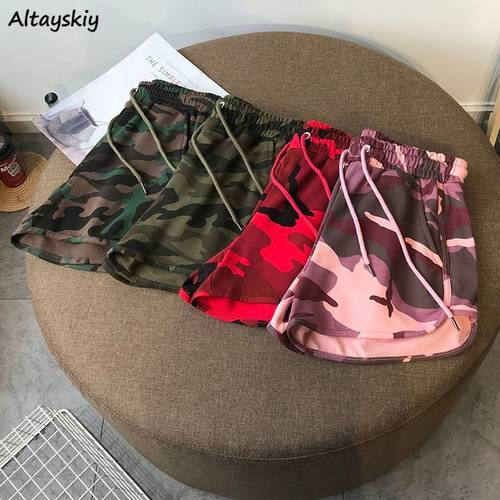 Shorts Women Camouflage Comfortable Korean Style Chic Fashionable Drawstring Female New High Waist Loose Casual Trendy Leisure