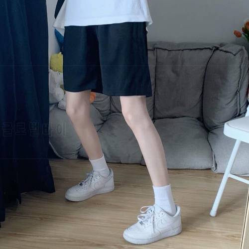 Sweat Shorts Women Popular S-6XL Baggy All-match Korean Style Leisure Simple Solid Design Fashion Ins Wide Leg Soft New Chic