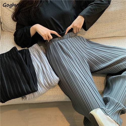 Women Fold Casual Pants Breathable Soft Solid Loose Daily All-match Mopping Trousers Females StreetWear S-3XL Trendy Ulzzang Hot