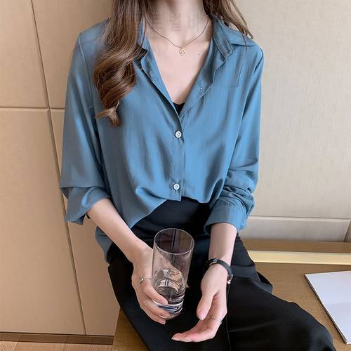 Fashion Blouse Tops For Women Long Sleeve White Shirt Turn Down Collar Female Plus Size 4XL Clothing 2020 Japan Korean Style 47