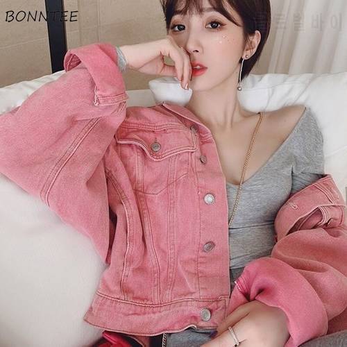 Jackets Women Korean Style Basic Solid Cropped Ladies Clothes Long Sleeve Chic Vintage Fashion Popular Streetwear Cozy Elegant