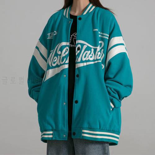 Autumn Japanese Letter Printed Coat Baseball Jacket Uniform Bomber Clothes Female Harajuku Streetwear Girls Loose BF Goth Racer