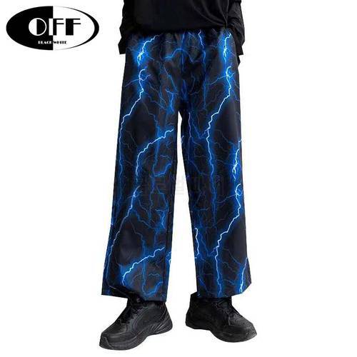 Lightning Print Streetwear Cargo Pants Women Casual Ladies Joggers Trousers High Waist Hippie Baggy Pants Harajuku trousers