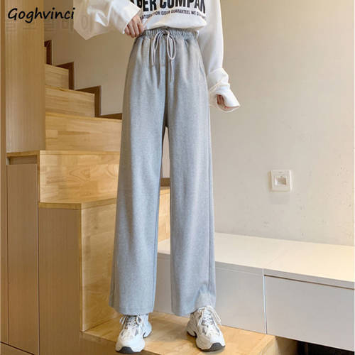Loose Straight Pants Women All-match Simple Solid Students Casual Female Trousers Korean Style Chic Trendy Breathable Daily New