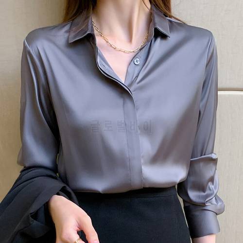 Blouse Women Long Sleeve Chiffon Blouse Shirt Tops Women 2022 Turn Down Collar Office Lady Blouse Women Clothing Blusa D949