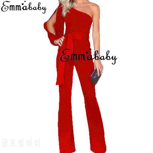 New Fashion Women Ladies Clubwear Summer Playsuit Bodycon Party Jumpsuit One Shoulder Romper Trousers Black White Red Green
