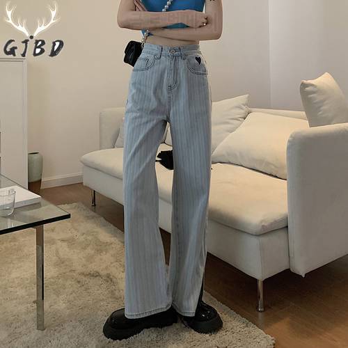 High Waist Women Jeans 2022 Autumn Streetwear Korean Fashion Straight Wide Leg Pants Baggy Vintage Casual Slit Mom Denim Trouser