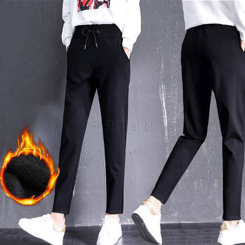 Women Pants High Waist Female Student Korean Style Pants Black Skinny Pants Harem Pants Trousers Female Pantalones De Mujer